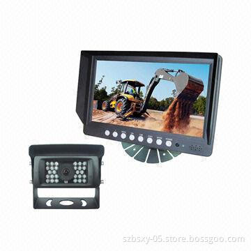 9-inch Vehicles Camera System for Heavy-duty Equipment, 12V Working voltage, 300mA Current